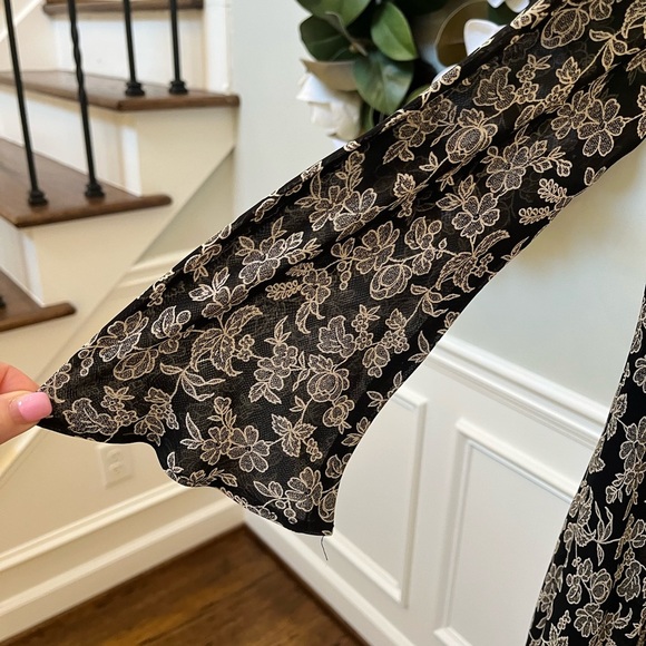 Donna Ricco Sz 10 Floral Black and White Dress - Picture 3 of 4